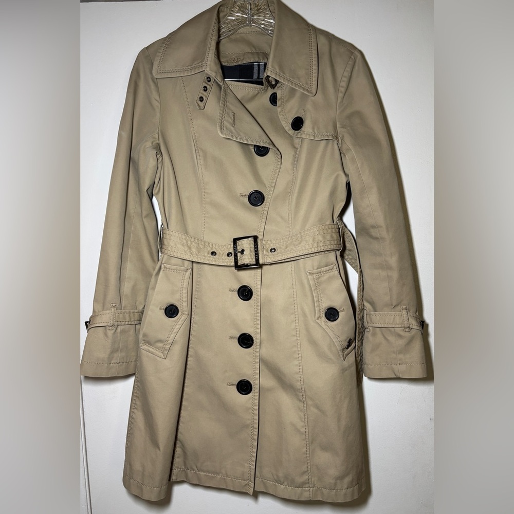 Teenie Weenie Beige Trench Coat with Black Buttons